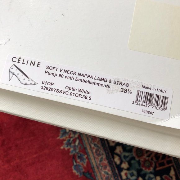 *SOLD* BNWT Celine V-Neck Crystal Embellished Pumps 38.5 - Picture 8 of 8